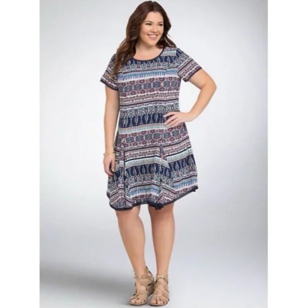 Torrid Multi Print Challis Tee Dress